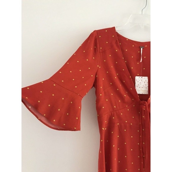 Free People | All Yours Polka Dot Dress Womens Size 4 Red Mini Fit Flare - Picture 6 of 11